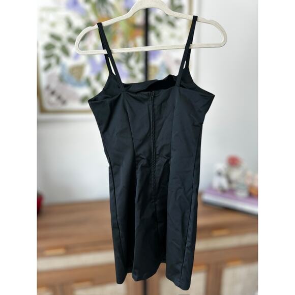 Vintage California Concepts Black Mini Dress with Embroidered Roses Size Small - Picture 4 of 14